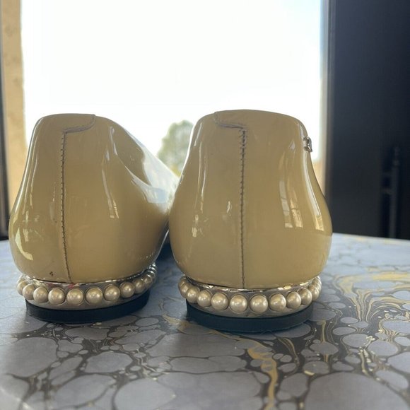 CHANEL Patent Calfskin Pearl Cap Toe Flats - Picture 5 of 5